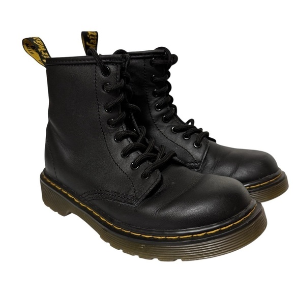 Dr. Martens Junior 1460 Softy T Black Leather Lace Up Boots Unisex Size 1 - Picture 6 of 12